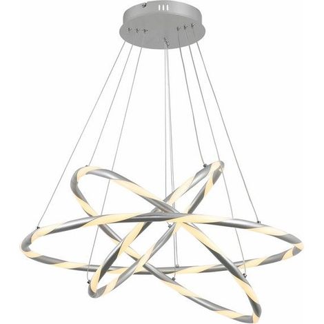 Suspension LED Twister 3 anneaux 60W chrome Reality