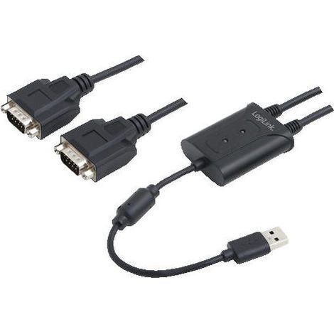 LogiLink AU0031 cable de serie Negro USB tipo A DB-9