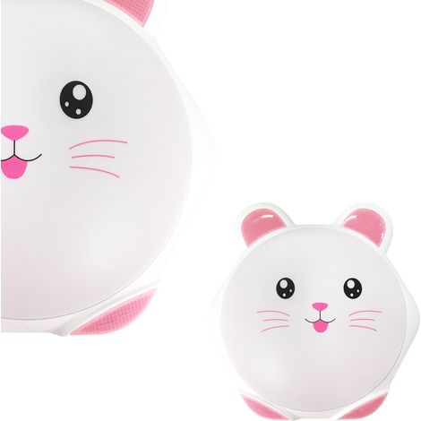 Milagro Sweet Kids Bunny LED Ceiling Light Flush Mount, Pink/White 40cm, 20W Built-In LED 1400lm 4000K Neutral White, IP20 Indoor Metal/Plastic Nursery Lamp (1/5)