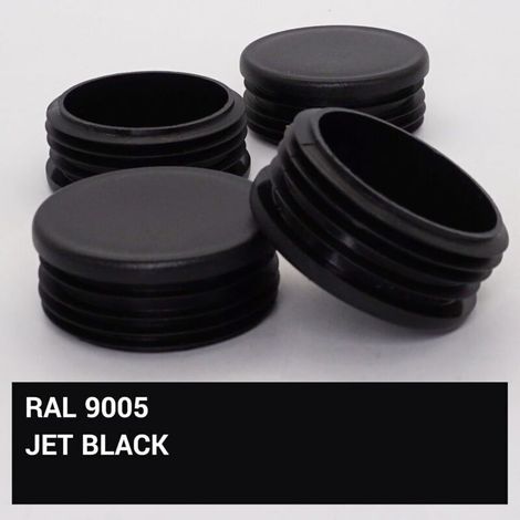 Lot de 20 inserts de tubes ronds de 60 mm, bouchons de poteau de clôture en plastique noir, bouchons de tuyau, noir RAL 9005 (1/3)