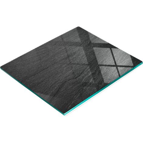 Tablero de cocina de vidrio templado con gr谩ficos de piedra de granito negro 60x52 cm