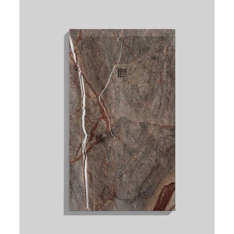 Receveur de douche Forêt Tropicale Brun , finition Lisse Stone 3D, grille de couleur - 160 x 70 cm (1/4)