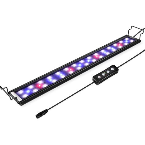 14W Lampe LED Aquarium, 41-61cm Rampe LED avec Minuterie, Dimmable, Support reglable, pour Eclairage(Blanc, Bleu, Rouge) (1/5)