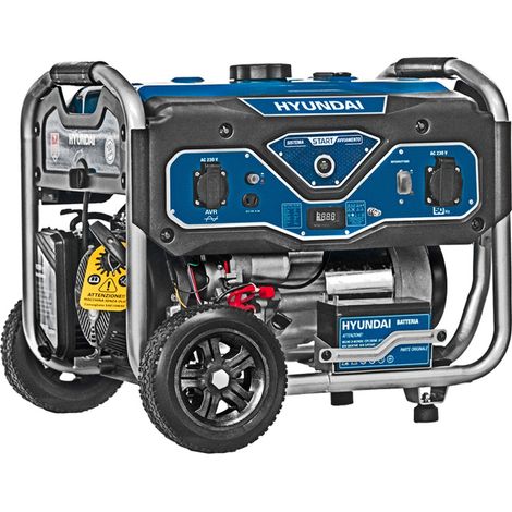 Hyundai – Groupe électrogène essence 6.0Kw 65003 – Monophasé avec démarrage électrique – AVR pour protection appareils – 25L réservoir – 76 dBa à 50% (1/2)