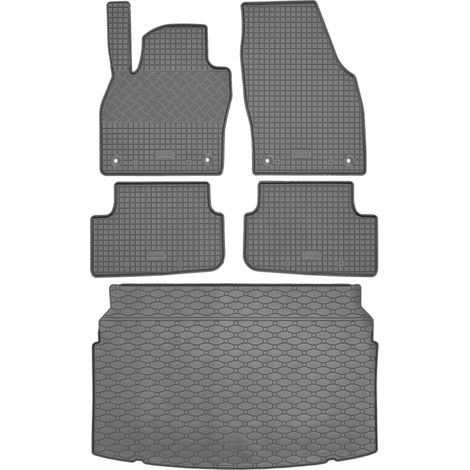 Set di tappetini in gomma per auto e tappetino per bagagliaio per Volkswagen Polo VI Hatchback da ottobre 2017