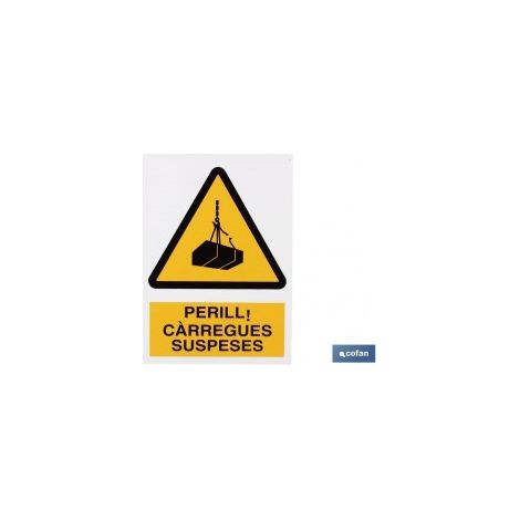 Insegna in polistirolo 297x210 mm - perill carregues suspeses
