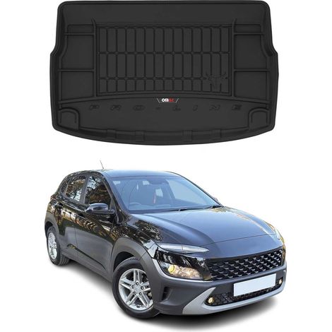OMAC Tapis de Coffre 3D TPE Premium Compatible avec Hyundai Kona 2017-2018 - Bac de Protection de Coffre Intérieur antidérapant Revêtement de Coffre Bords Hauts pour Voiture Noir (1/5)