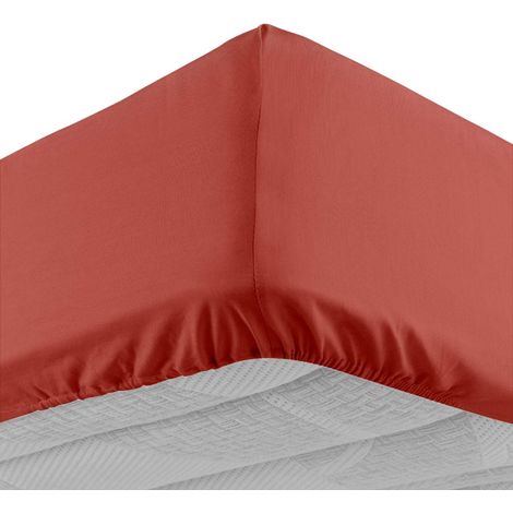 Drap Housse "Lina" 140x190cm Terracotta