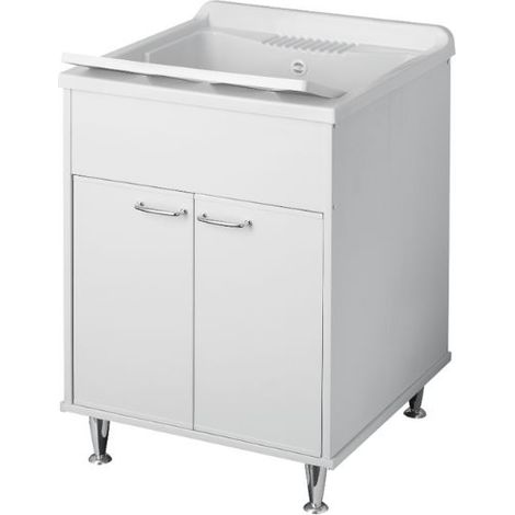 Mobile lavatoio in resina e pvc con ante 45x50 cm (1/2)