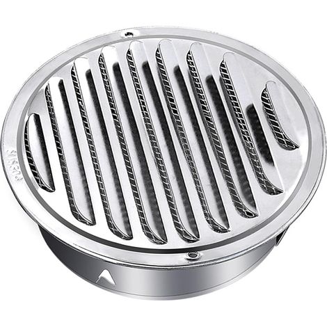 Grille Aeration 120 mm Grille Ventilation, Grille D'aération en Acier Inoxydable Grille D'évacuation D'air Ronde avec Filet pour Cuisine, Salle de Bain (1/5)