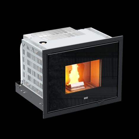 Inserto Camino FOCO - Idro - Mod. 17 - Classe Energetica A++ - Full Glass - Con Sist. Scarico Laterale