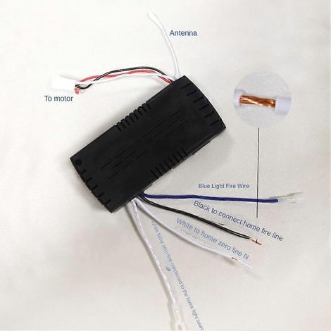 Kit de remplacement pour télécommande de ventilateur de plafond, minuterie 6 vitesses, remplacement de télécommande pour ventilateur de plafond CC avec éclairage, noir et blanc (1/4)