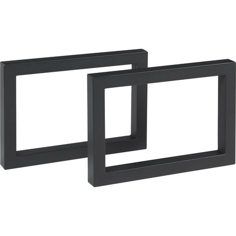 Lot de 2 pieds de table meuble moderne design original 35 x 50 cm acier noir