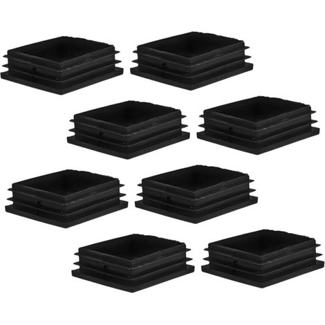 Embouts de tubes carrés en plastique noir, 8 pièces (1/5)