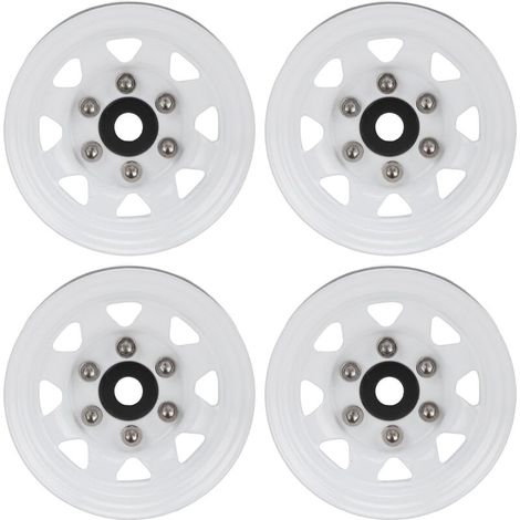 4 Roues Jantes Universelles 1.55 Pouces pour Véhicules RC Axial AX90069 - Blanc (1/5)