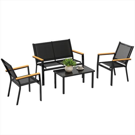 Canapé Ensemble de salon de jardin 4 pièces avec et table en (1/5)