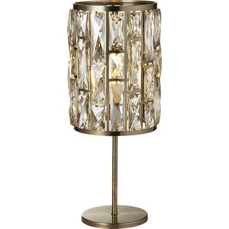 Lampada Da Scrivania Classico Gioiello Acciaio Ottone Vetro 1 Luce E14 (1/5)