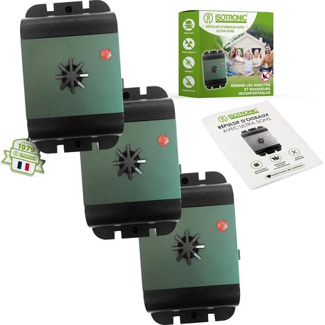 3 Pièces - Répulsif Oiseaux - Dispositif Ultrason - Protection Contre Pigeons Et Mouettes - Pour Balcon Fenêtres Et Arbres Fruitiers - Argenté (1/5)