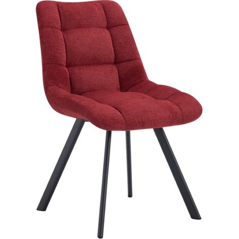 Set di 2 sedie VELMA - Tessuto rosso - Piedi in metallo - Design audace - Comfort compatto e robusto