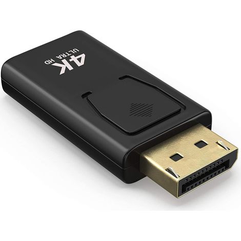 Adaptateur DisplayPort vers HDMI, adaptateur DP vers HDMI compatible avec Lenovo, HP, DELL, Oculus, GPU, AMD, NVIDIA, etc.