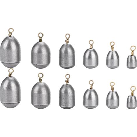 12 pièces Poids de Pêche en Fer Écologique Lot d'Outils de Coulée avec Boîte (1/5)