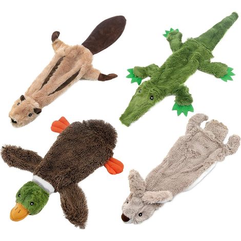 2-in-1 Quietschendes Hundespielzeug mit weichem, strapazierfähigem Stoff für kleine, mittlere und große Haustiere by Best Pet Supplies - Keine Füllung für das Spielen im Haus, 6 Figuren, size S (1/5)