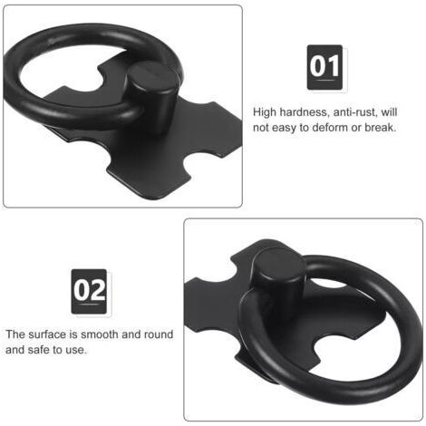 NALOOKAMIC  10 Pcs Noir Poignee de Meuble Vintage, Tiroir Bague Poignée de Traction, Bouton de Meuble pour Cuisine Armoire Placard Commode Porte