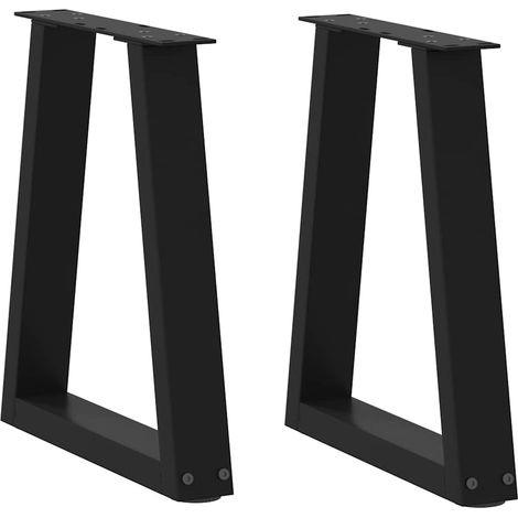 Couchtischbeine V-Form 2 Stück Schwarz 28x(42-43,3) cm Stahl