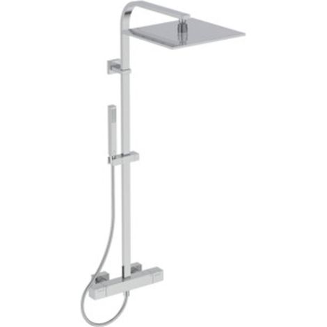 Ideal Standard Sistema doccia Ceratherm C100 Square Soffione 300x300mm c.doccetta Stick Cromo, A7542AA