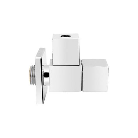 ASW vanne d&39équerre design 108688 laiton chromé, design angulaire, 2000 /2&quot x 10 mm