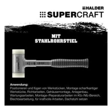 Halder Rückschlagfreier Hammer mit Stahlrohrstiel 50 mm