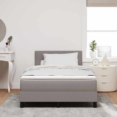 vidaXL Cama tipo Box Spring con tiras LED Taupé 120 x 190 cm tela (1/5)