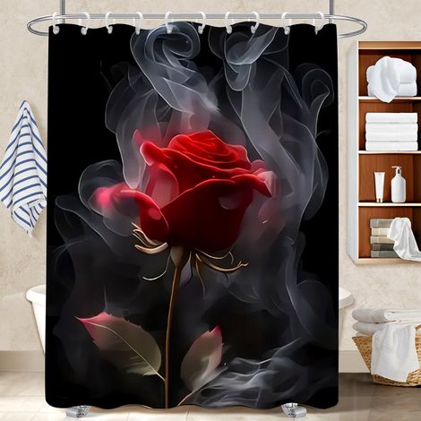 Kit rideau de douche en polyester 180x180 tendance rideau séchage rapide pour personne allergique (1/5)