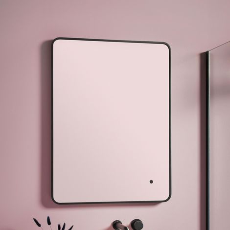 Orbit Alfie Soft Edge LED Bathroom Mirror 800mm H x 600mm W - Black (1/2)