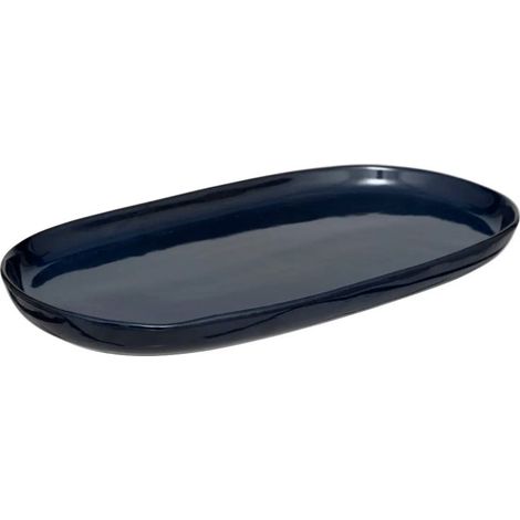Plat de Présentation "Terre Inconnue" 37cm Bleu