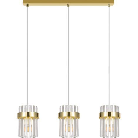 Lampada a sospensione Vetro oro 60 cm 3xE14 vetro (1/5)