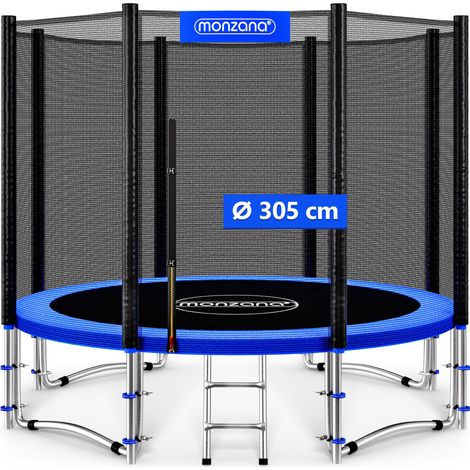 Trampoline extérieur rond Ø305cm max. 150kg set complet filet de sécurité porte d'entrée échelle jardin robuste accessoires