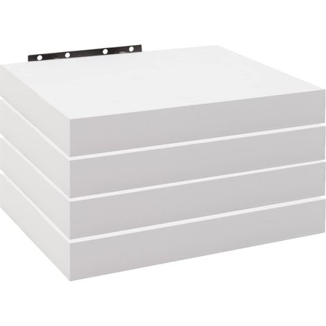 WOLTU Estanteria Pared Estante Flotante Juego de 4 Estante Pared de Madera de MDF para salón Cocina Pasillo Blanco E