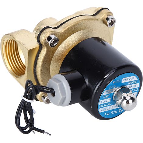 Électrovanne magnétique à air 12V CC 1 pouce en laiton 2 voies 2 positions à fermeture normale (1/5)