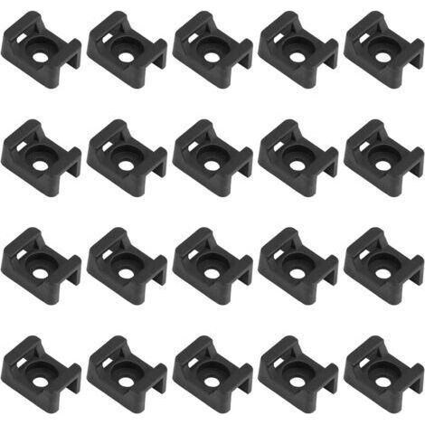 150 Stück schwarze Kabelbinderhalter, Kabelbinderbasis zur Kabelorganisation, 23 mm x 16 mm (1/5)