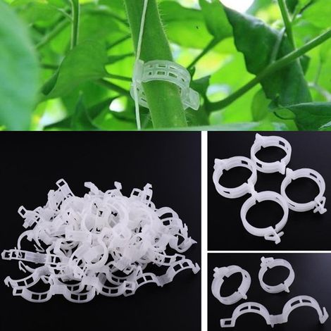 Plant Support Clip - Reusable Plastic Garden Clip - For Tomato Pepper Cucumber Vine Support - 200 Pieces (1/5)