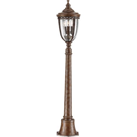 Lampada da esterno piantana lampada da percorso candelabro bronzo H 118 cm vetro acciaio (1/4)