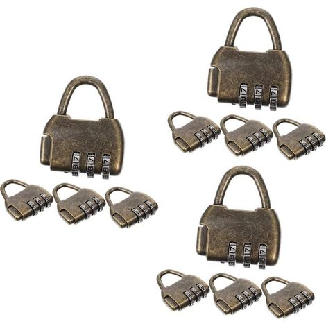 Set mit 12 antiken Vorhängeschlössern im Retro-Stil mit Zahlenkombination für (1/5)