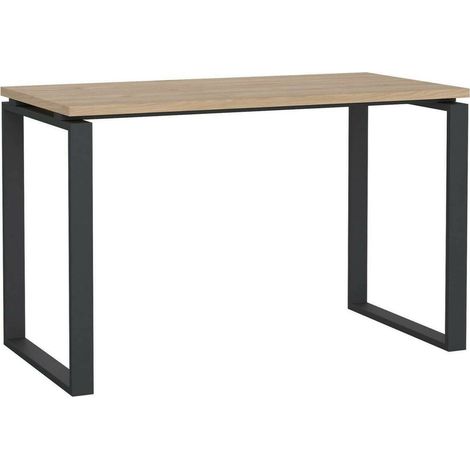 Dmora - Scrivania Muriel, Scrittoio multiuso, Tavolo per ufficio porta PC, Piano di lavoro, 120x60 h76 cm, Rovere e Grigio (1/5)