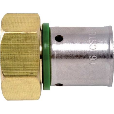 Raccord à sertir pour PER droit écrou libre F 25-20x27