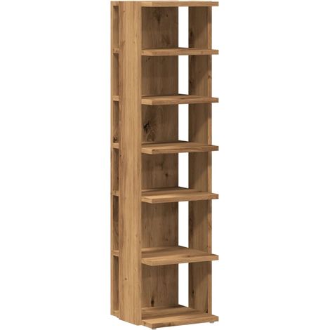 Zapatero mueble para entrada pasillo o salón hecho a mano madera de ingeniería marrón 020021532 (1/5)