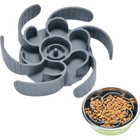 Filiyano-Insert pour gamelle anti-glouton - Gamelle ultra-résistante de 3e génération (découpable) - Convient aux chiens de toutes tailles - Gris - 1 (1/5)