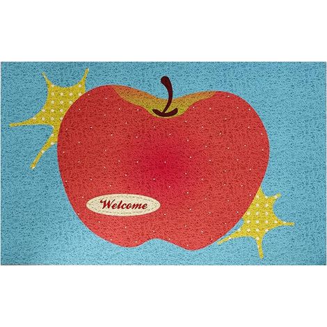 Tapis d'entrée à motif pommes, paillasson d'intérieur, antidérapant, inodore, paillasson décoratif moderne 60 x 90 cm (1/5)
