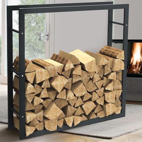 Portalegna Supporto Metallo Porta Legna Interno Legnaia Camino Stufa 100x100x25 (1/5)
