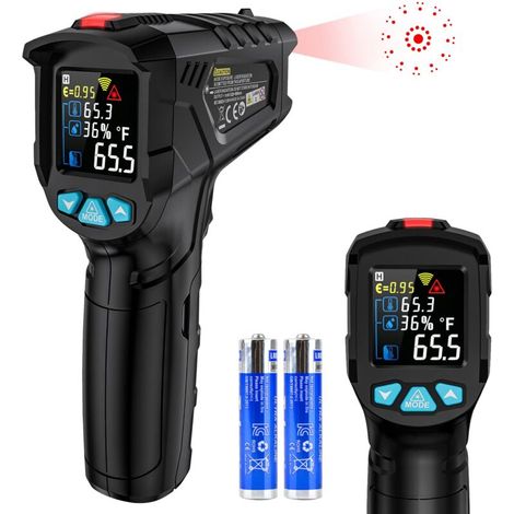 Thermomètre infrarouge Laser MESTEK IR Pistolet Temperature Professionnel Sans Contact -50°C800°C Ecran LCD Réglable Alarme d'émissivité Affichage Cuisine Four Pizza Barbecue Congélateur Industrie (1/5)